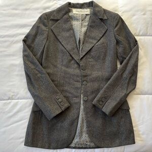 True Vintage 80s Saks Fifth Avenue Gray Patterned Lining Blazer